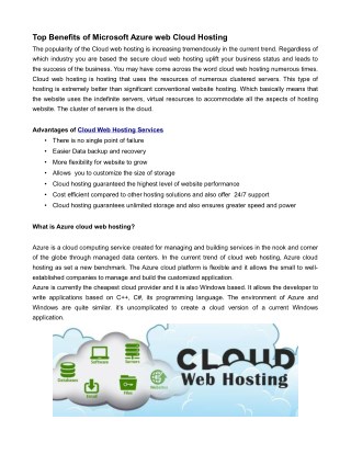 Cloud Web Hosting Services