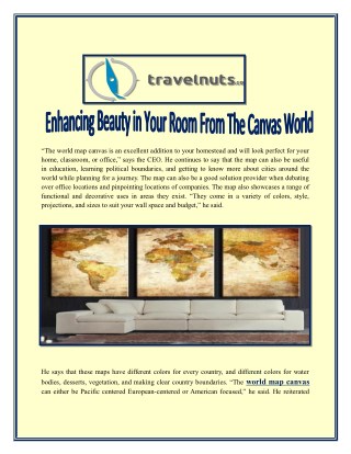 Enhancing Beauty in Your Room From The Canvas World Map