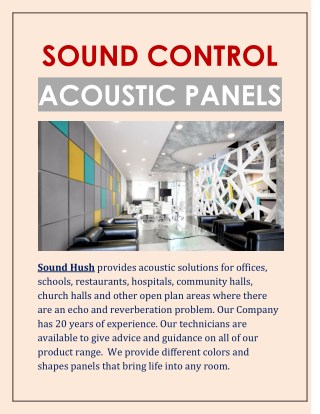Sound Hush | sound control | acoustic panels