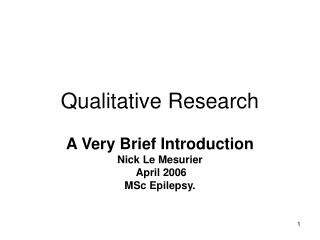 Qualitative Research