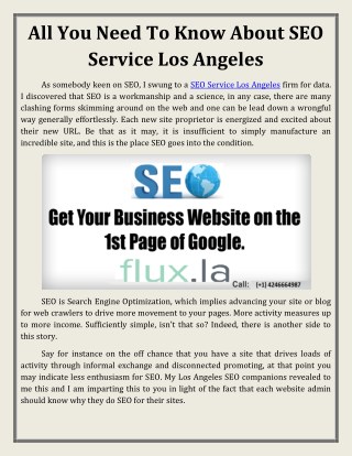 SEO Service Los Angeles | Flux LA