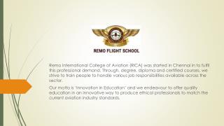 Pilot Training Job placements in Chennai | Remo