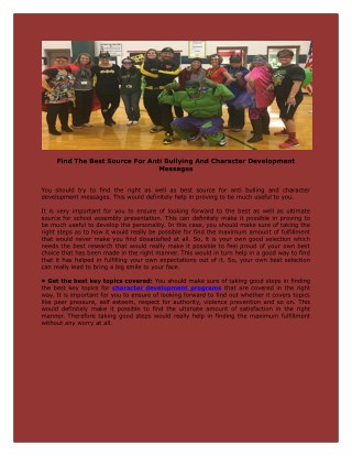 Anti bullying assembly elementary school