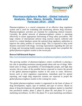 Pharmacovigilance Market Research Report Forecast to 2020