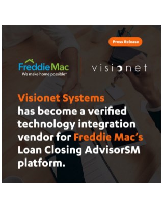 Visionet Systems’ CD2UCD Named Verified Technology Integration Vendor by Freddie Mac for Uniform Closing Dataset Deadlin