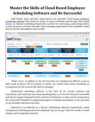 Master the Skills of Cloud Based Employee Scheduling Software and Be Successful