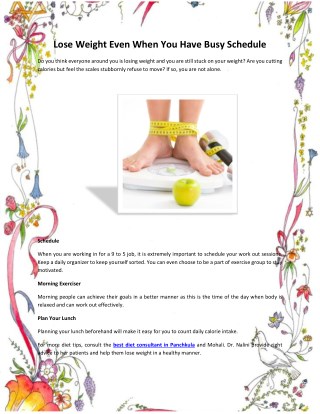 Lose Weight Even When You Have Busy Schedule