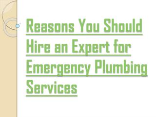 Hire 24 hour Emergency Plumber for your Plumbing Issues