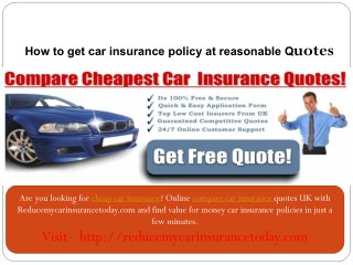 cheap car insurance -Online compare car insurance-Reducemycarinsurancetoday.com