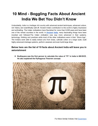 Amazing Facts About India