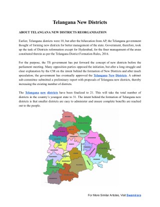 Telangana New Districts