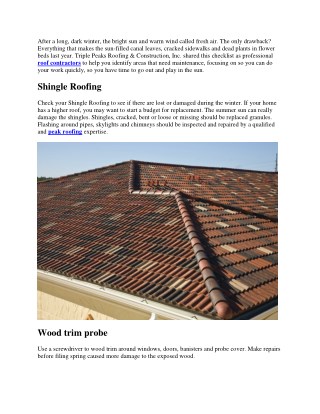Home Maintenance Seasonal Tips
