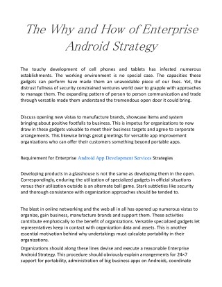 The Why and How of Enterprise Android Strategy