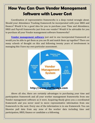 How You Can Own Vendor Management Software With Lower Cost