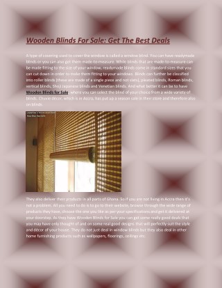 Wooden Blinds For Sale: Get The Best Deals