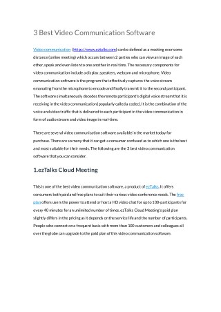 ezTalks: 3 Best Video Communication Software