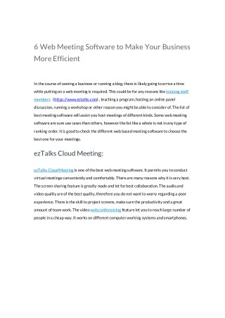 ezTalks: 6 Web Meeting Software to Make Your Business More Efficient