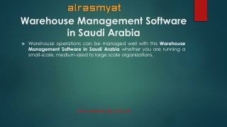 Offering customizable dashboards with Alrasmyat Warehouse Management Software in Saudi Arabia