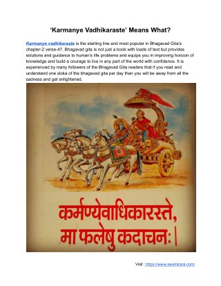 Karmanye Vadhikaraste