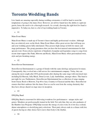 Toronto Wedding Bands
