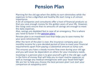 Pension Plans