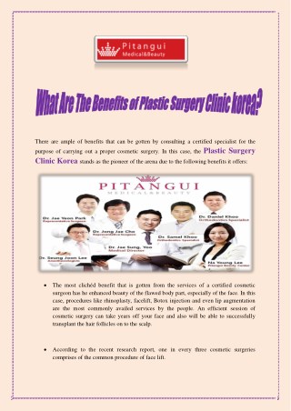 What Are The Benefits of Plastic Surgery Clinic Korea