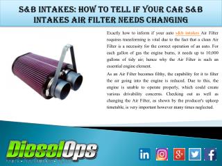 s&b intakes: How to Tell If Your Car S&b intakes Air Filter Needs Changing