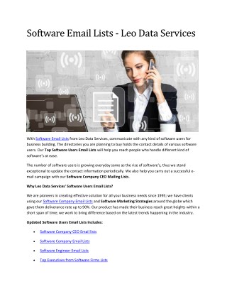Software Email Lists - Leo Data Services