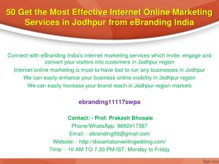 50 Get the Most Effective Internet Online Marketing Services in Jodhpur from eBranding India
