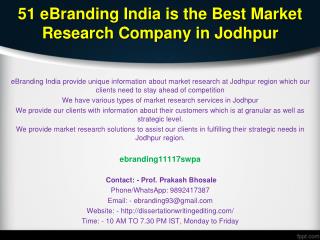 51 eBranding India is the Best Market Research Company in Jodhpur