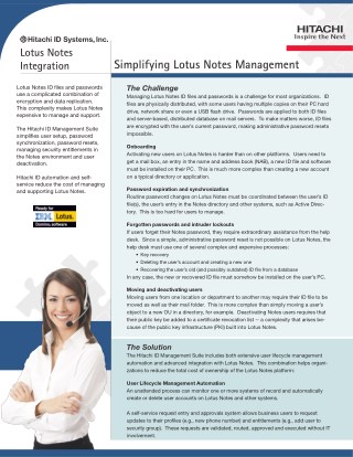 Simplifying Lotus Notes ID and Password Management Brochure