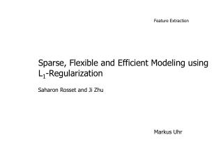 Sparse, Flexible and Efficient Modeling using L 1 -Regularization