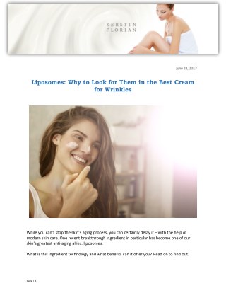 Liposomes: Why to Look for Them in the Best Cream for Wrinkles