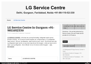 lg service centre gurgaon 91-9811-05-2330