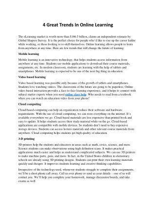 4 Great Trends In Online Learning