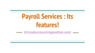 Features of Payroll Services