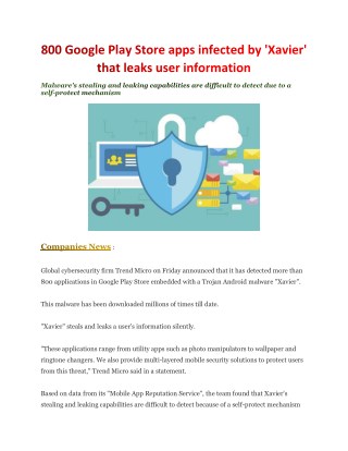 800 Google Play Store apps infected by 'Xavier' that leaks user information