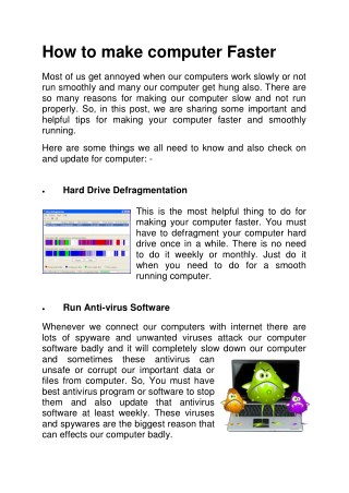 How to make computer Faster