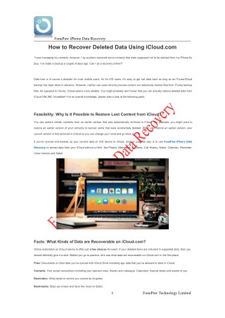 How to Recover Deleted Data Using iCloud.com