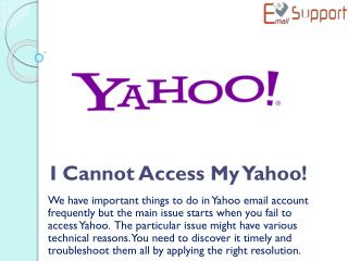 I Cannot Access My Yahoo!