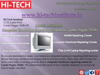 Computer hardware repairing course in laxmi nagar, delhi