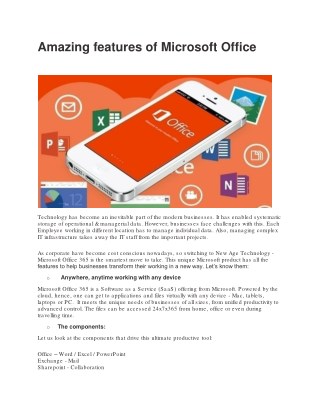Amazing features of Microsoft Office
