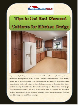 Tips to Get Best Discount Cabinets for Kitchen Design