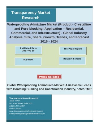 Waterproofing Admixture Market: In-depth Research Report segmented based on Type and End-User Industry 2024