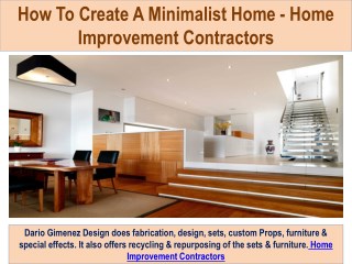 How To Create A Minimalist Home - Home Improvement Contractors