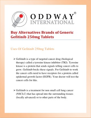 Get Gefitinib 250mg Tablets Generic Alternative