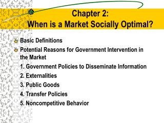 Chapter 2: When is a Market Socially Optimal?