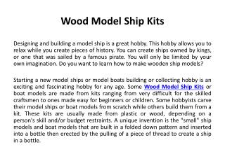 Wood Model Ship Kits