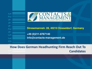 How Does German Headhunting Firm Reach Out To Candidates?