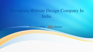 WordPress website design company in India